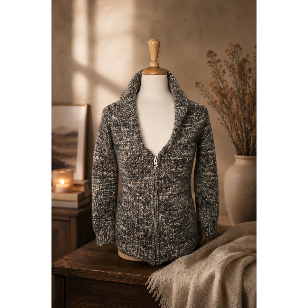 Wilfred Free Wool Alpaca Oversized Cardigan XXS Neutral Chunky Knit Aritzia Cozy